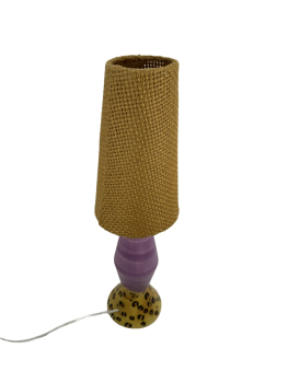 Preview: Afikanische Lampe mit bemaltem Keramikfuß